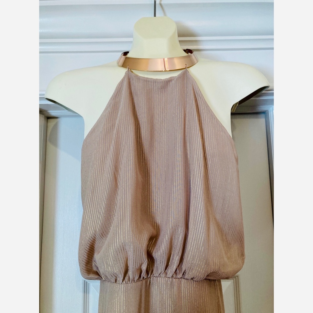 NWT H&M Gold Halter Chocker Dress - Picture 3 of 5